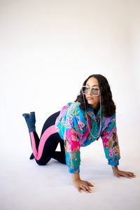 1980’s Vintage Catsuit Pink and Black
