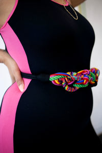 1980’s Vintage Catsuit Pink and Black