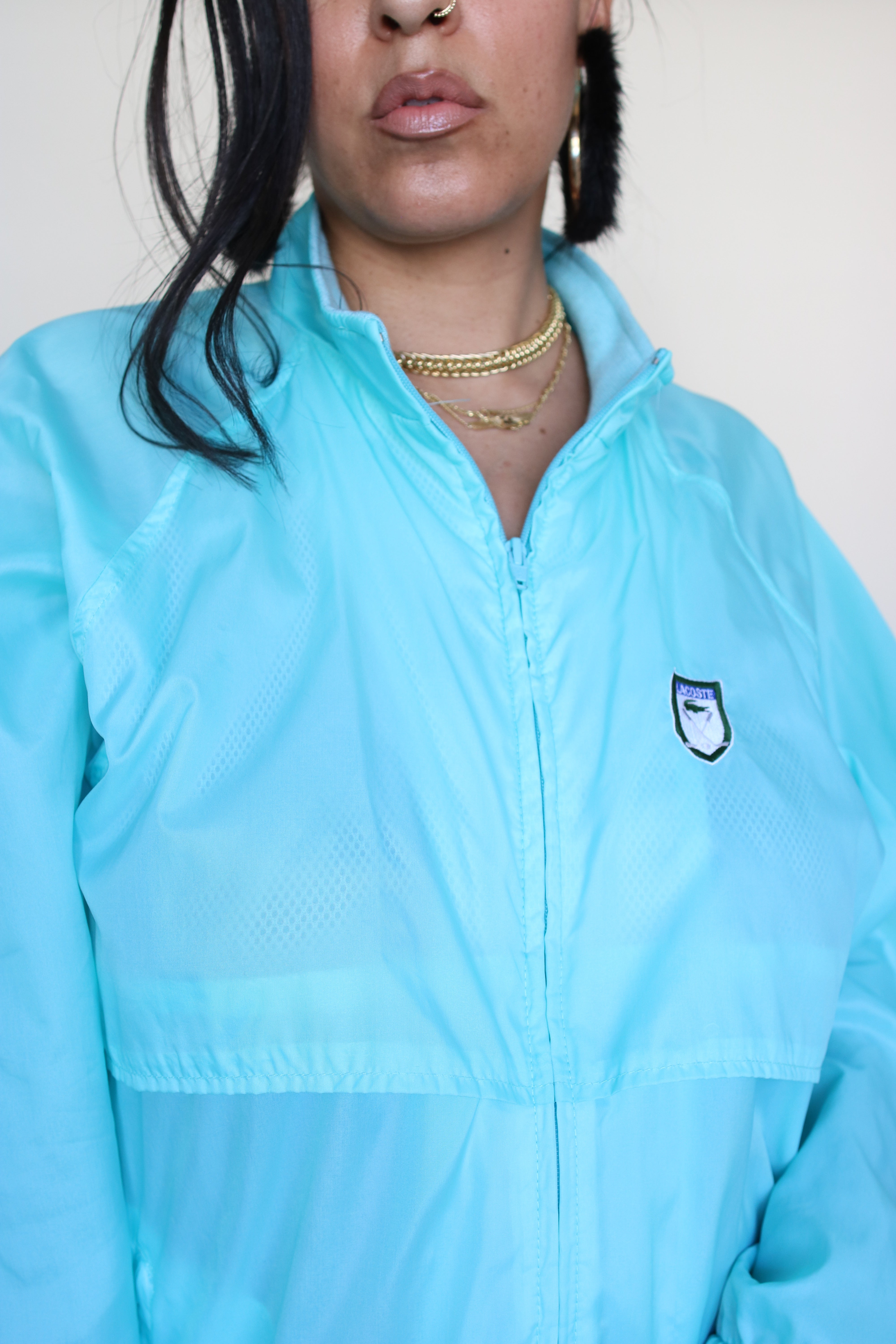 1980s Lacoste Vintage  Windbreaker Jacket Teal