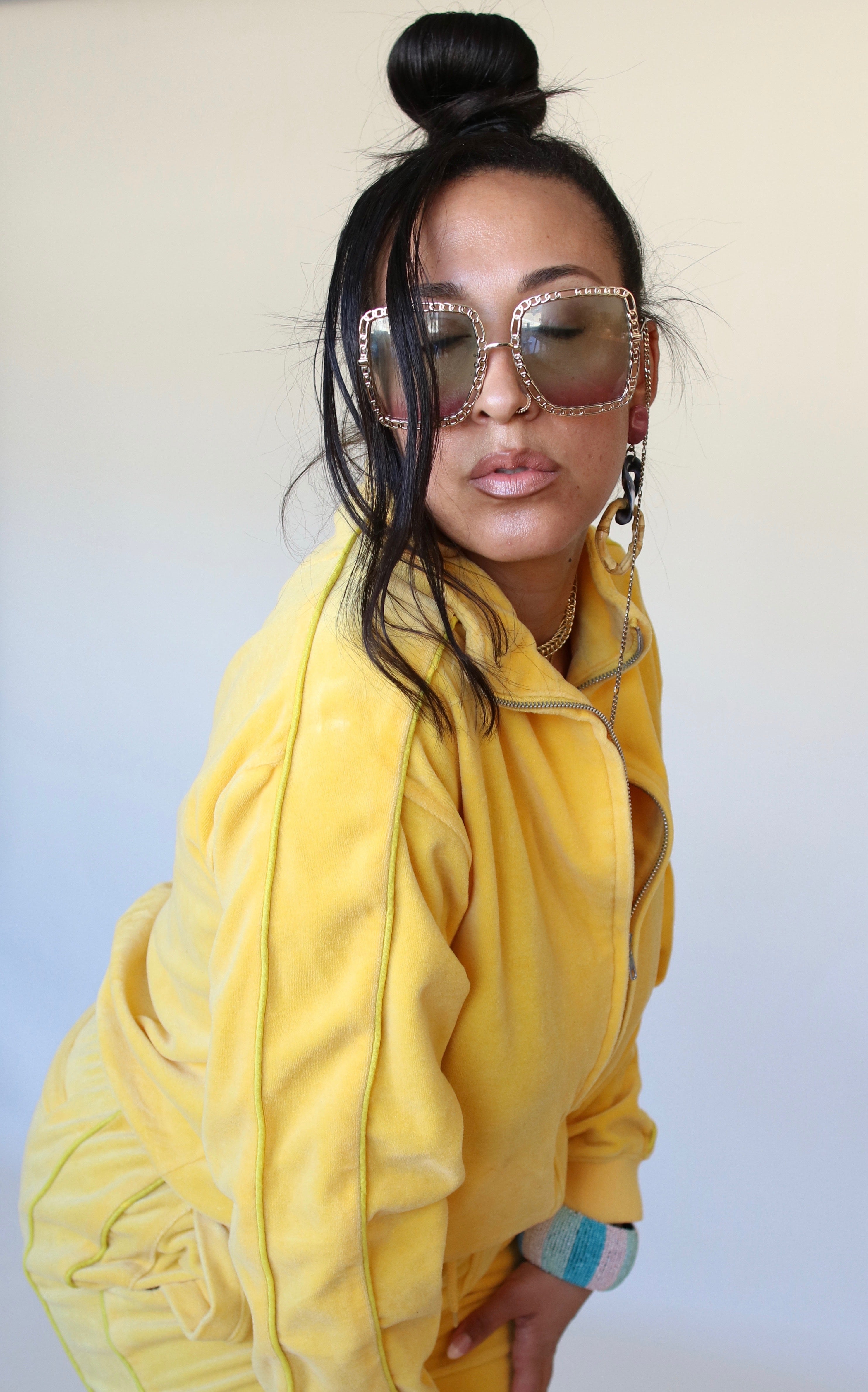 Modern Sweatscdo Velour Tracksuit Canary Yellow/Gold