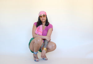 Gotham 1980s Vintage Pink Knit top