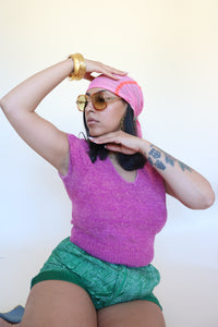 Gotham 1980s Vintage Pink Knit top