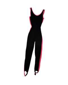 1980’s Vintage Catsuit Pink and Black