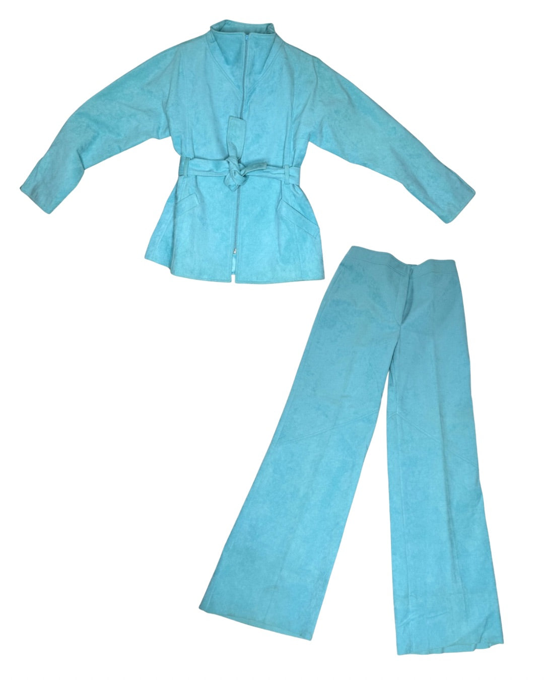 1970’s Microsuede Vintage Pantsuit Teal