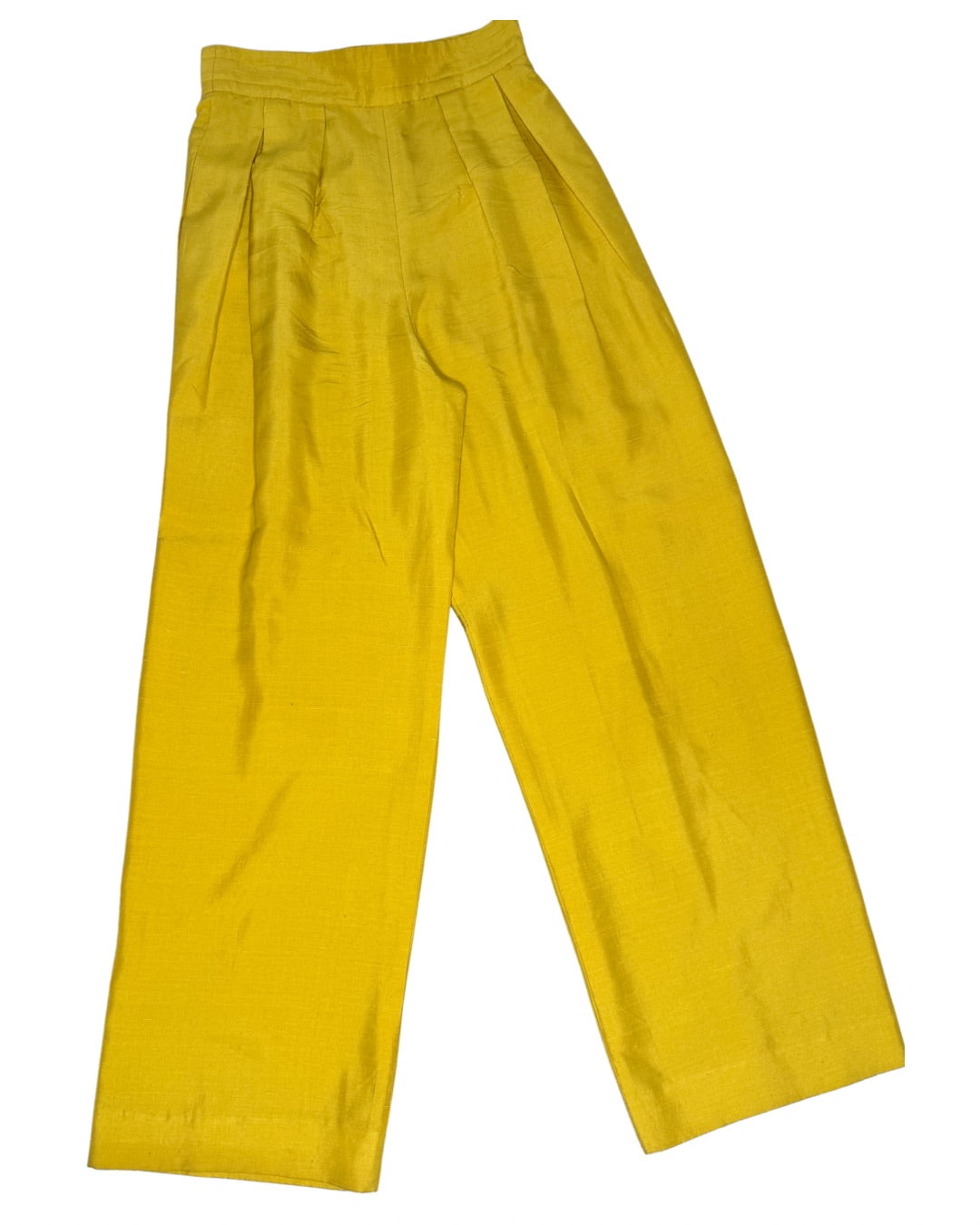 1990’s Perry Ellis Vintage Yellow Silk Trousers