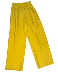 1990’s Perry Ellis Vintage Yellow Silk Trousers