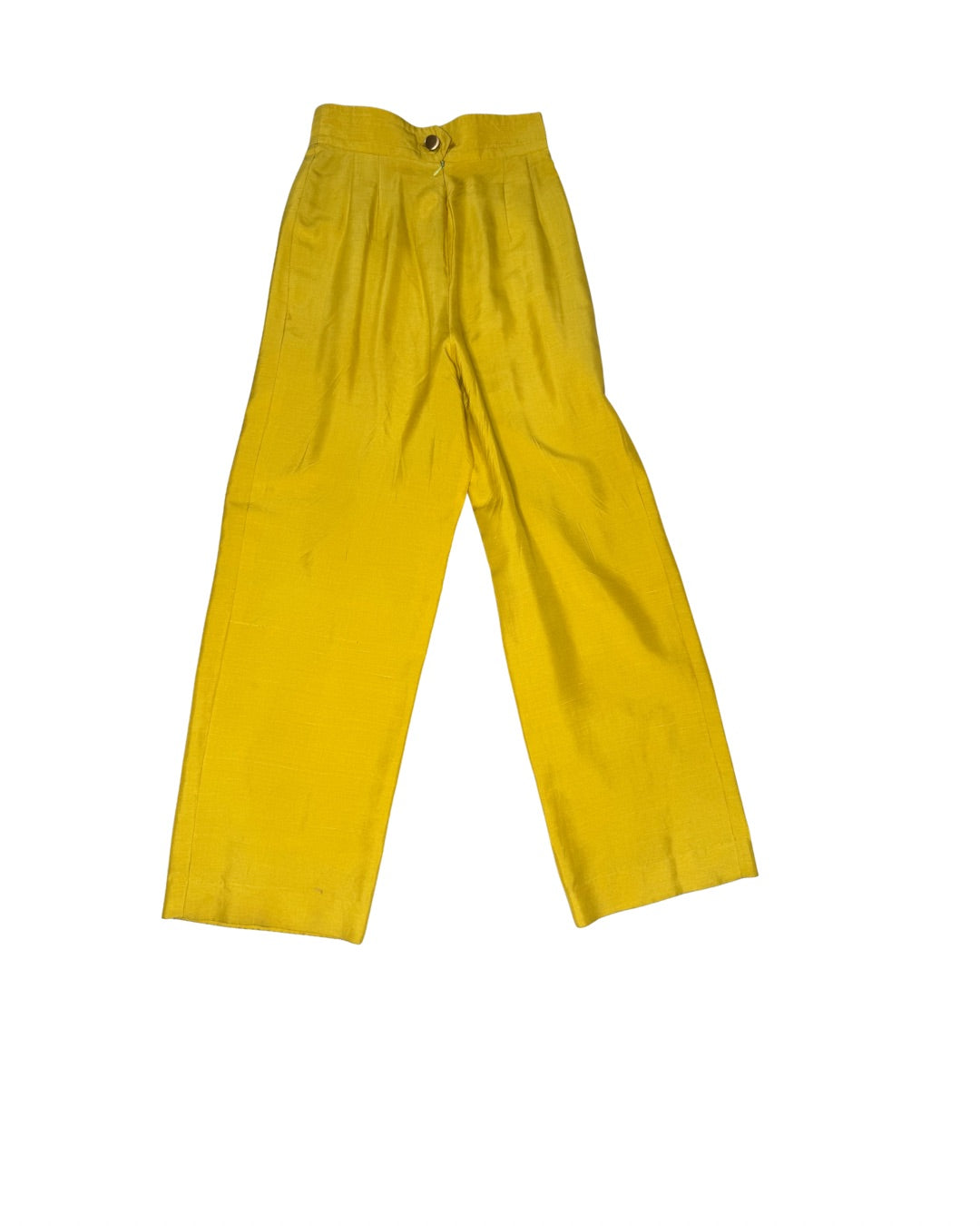 1990’s Perry Ellis Vintage Yellow Silk Trousers
