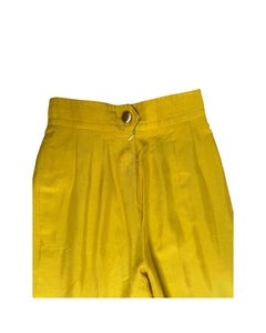 1990’s Perry Ellis Vintage Yellow Silk Trousers