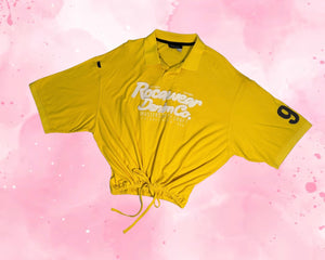 2000’s Vintage Roca Wear Oversized Re-worked Drawstring Collared Shirt Yellow