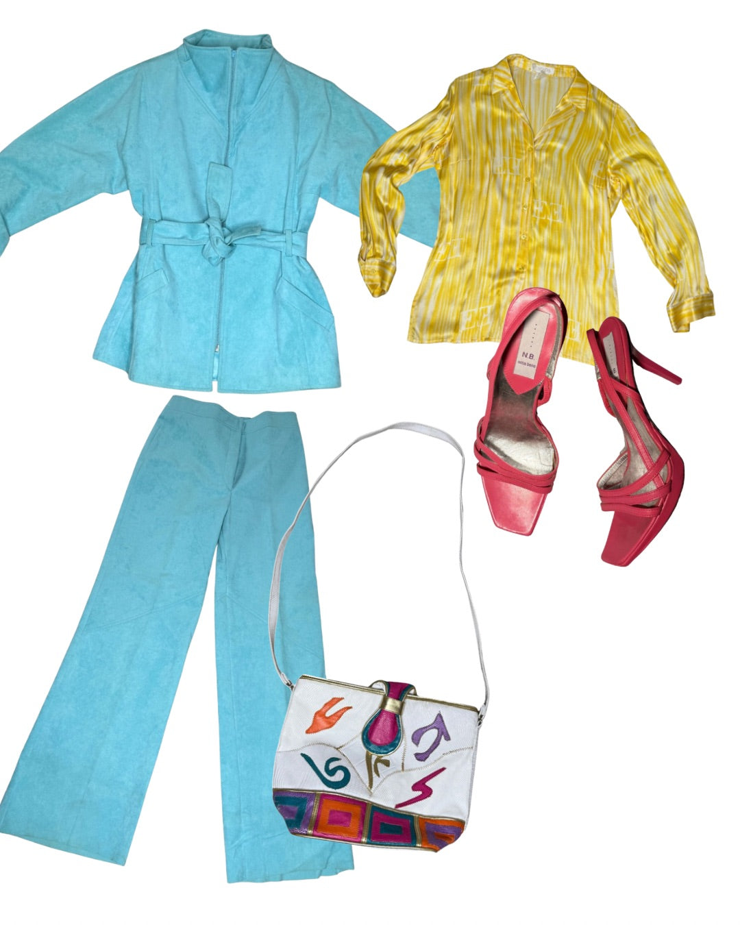 1970’s Microsuede Vintage Pantsuit Teal