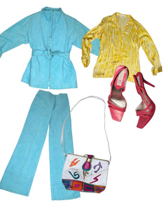 1970’s Microsuede Vintage Pantsuit Teal