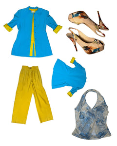 90’s Kenar Vintage Blazer Blue and Canary Yellow